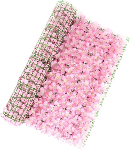 Panel de ocultacion artificial rosa contra miradas vecinales en patios 2