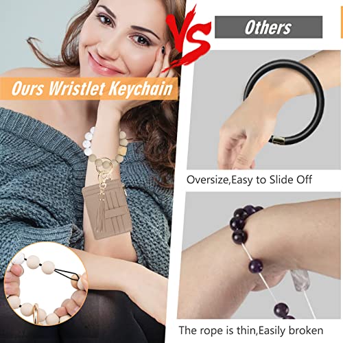 Image of KNGITRYI Wristlet Wallet for Women,RFID Keychain Wallet with Beaded Strap