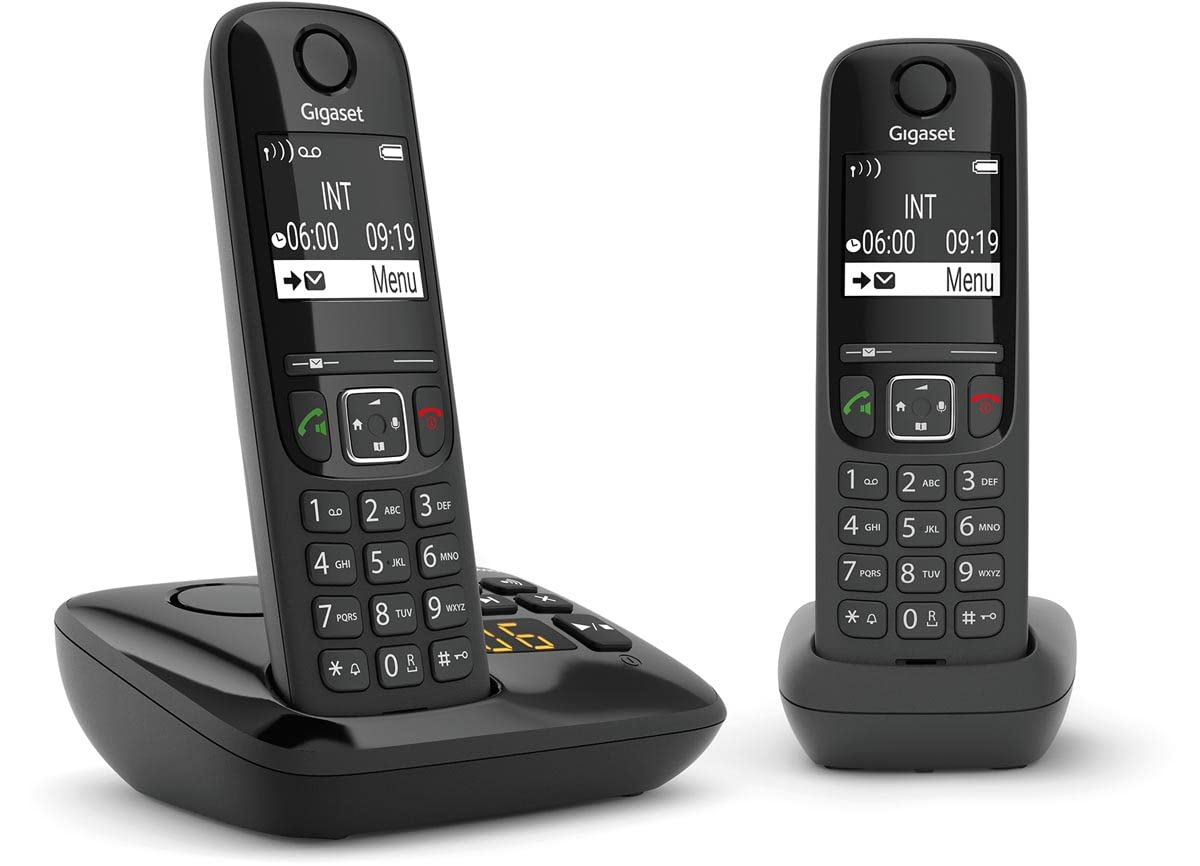 GIGAset AS690AR duo - noir - kit de téléphone résidentiel sans fil avec répondeur - Français