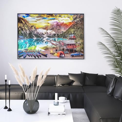 Image of Jigsaw Puzzles 2000 Pieces for Adults, Families Lakeside View Pieces Fit Together Perfectly