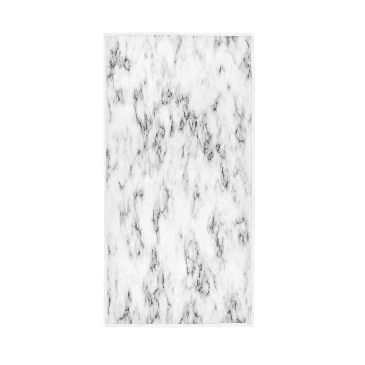 HUYGD Hand Towels Cotton White Marble Black Texure Soft Towel Multipurpose Bathroom Beach Towel for Home Kitchen Swim Spa Gym, 30x15 inch