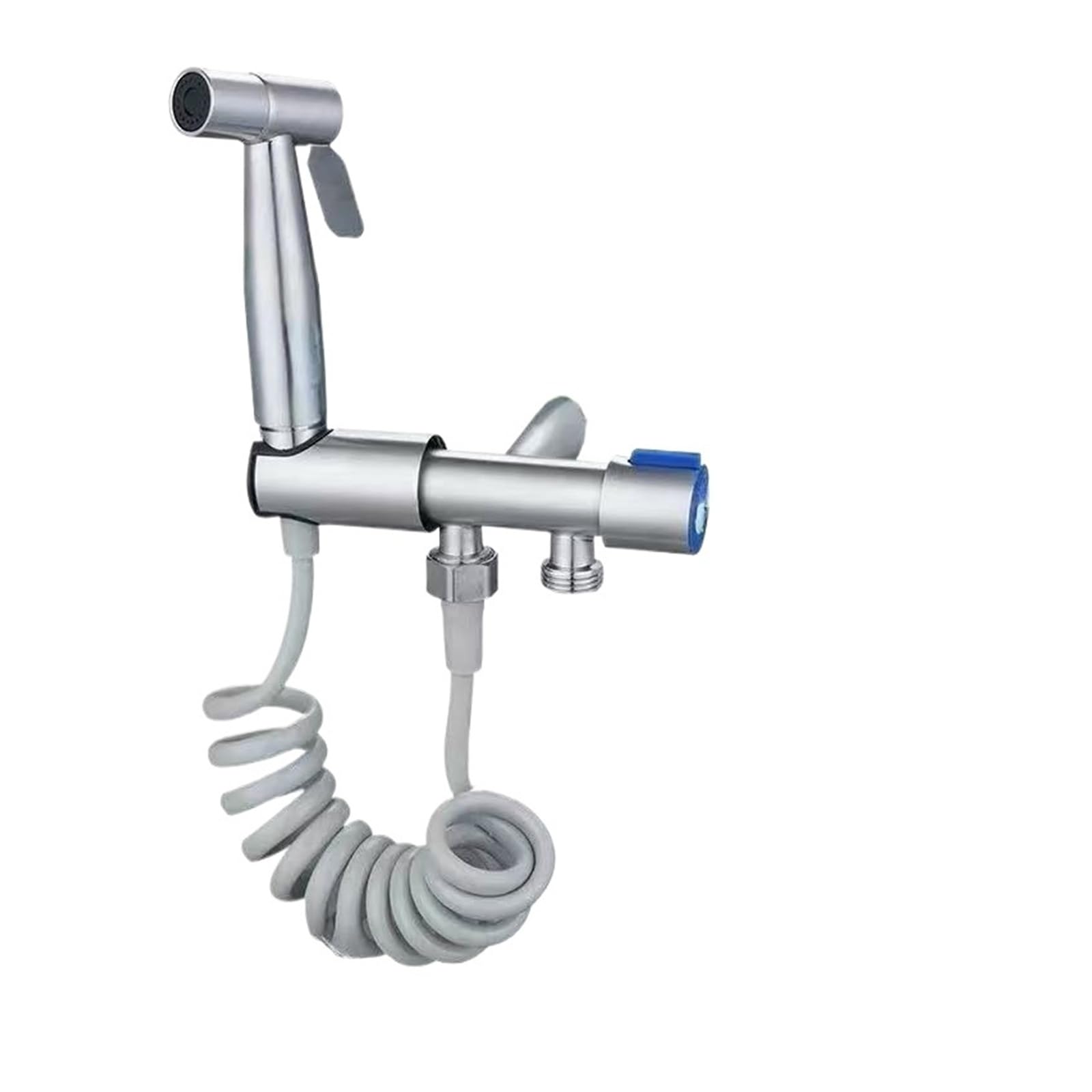 Bvhisehp Silver Stainless Steel Bathroom Accessory Set Dual Angle Valve Modern Household Bathroom Fitting