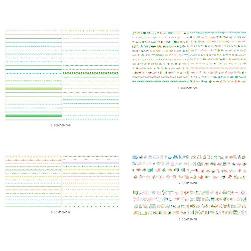 Techwills 100/120 rollen washi tape set decoratieve tape voor kunsthandwerk, scrapbooking, DIY, geschenkverpakking, verfraaien tijdschriften, planner 120 roll 8