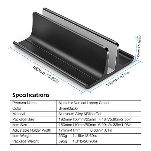 Soporte Vertical Ajustable para Laptop HONKID de Aluminio miniatura 5