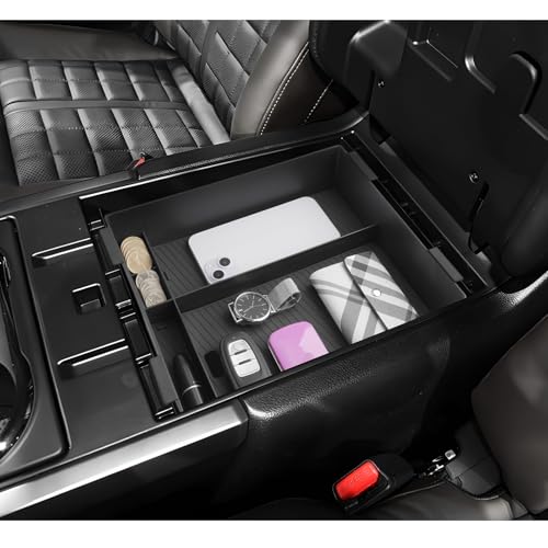 LUWU Titan 2025 Accessories Compatible with Nissan Titan 2020 2021 2022 2023 2024 2025 Center Console Organizer Armrest Console Storage Box Insert Tray ABS Material Black Coin Container Black