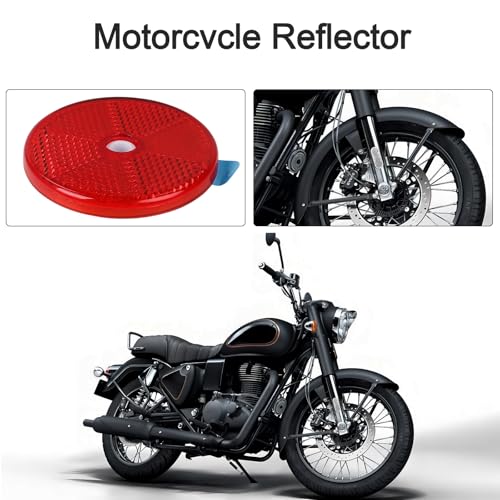 Image of 10 Pack Red Self Adhesive and Screw on Round Reflectors, DOT SAE Approval Road Safety Gate Posts Rear Reflectors for Mailboxes Driveway Trailer Caravan Tunnels Truck Tractor Boat Lorry