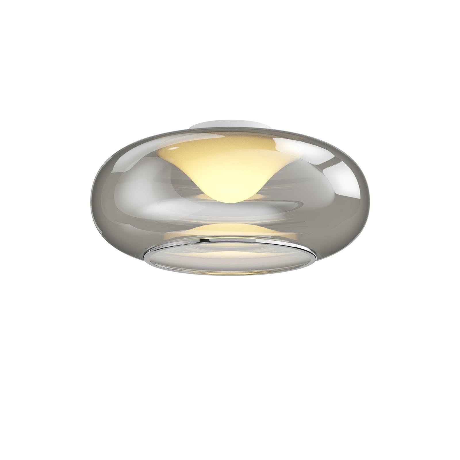 Lucande Led Ceiling Lamp Mijo, Ø 43 Cm, Smoke Grey, Glass