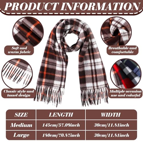 Bencailor 4 Pcs Kids Winter Scarf Kids Buffalo Plaid Scarves Christmas Warm Shawls Scarves Parent Child Scarf for Boys Girls4