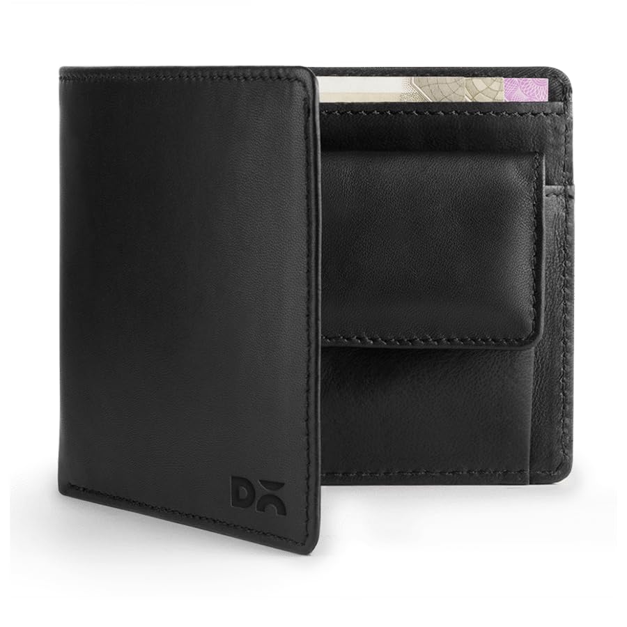 Classic Bifold Wallet for Men | Genuine Leather Material | Holds up to 8 Credit/Debit/ATM Cards | Slim & Easy to Fit | Coin Pocket with Button Closure | Handcrafted Money Purse