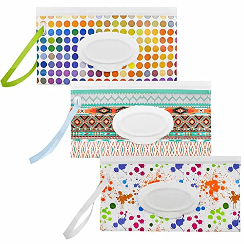 Image of 3 Pack Baby Wipes Dispenser - Portable, Refillable Travel Wipes Holder for Diaper Bag