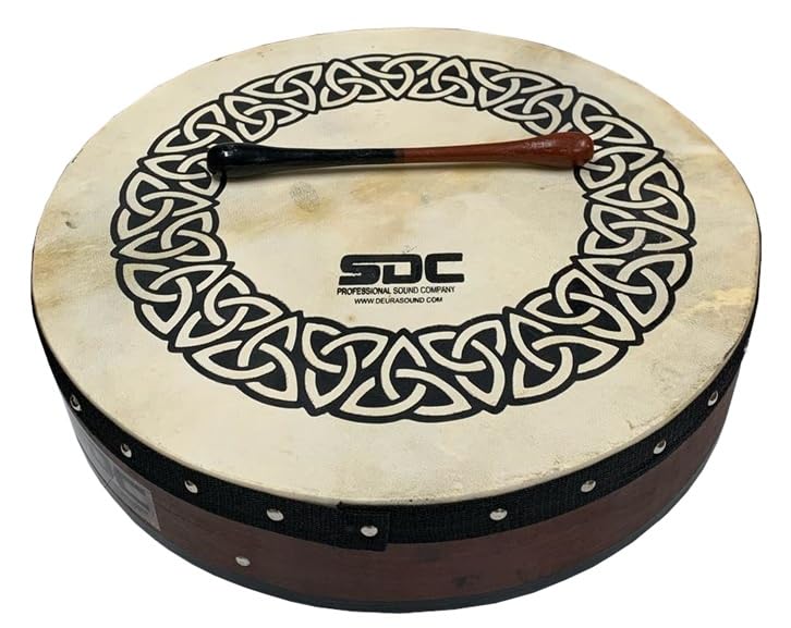DEURA ROSEWOOD 16' x 3.5' Celtic Circle Design On the Skin Head BODHRAN DRUM Irish Celtic 16' Inch...