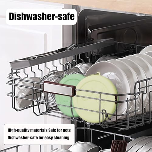 Hundenapf mit Decke und Karabiner Reisenapf Hund Hundenäpfe Plastik Tragbar Wassernapf Fressnapf Trinknapf für Unterwegs Reisen Spaziergänge für Hunde Katzen 14 * 4CM Grün