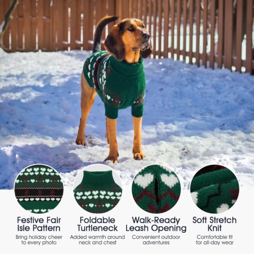 Image of IECOii Warm Dog Sweater, Turtleneck Knitted Winter Clothes for Cold Weather