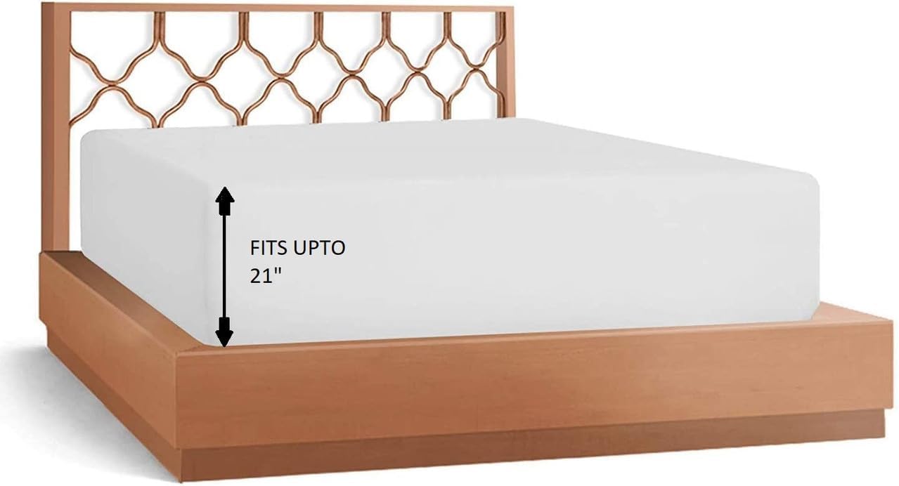 D&D Bed Fitted Sheet - 800 Thread Count Fitted Sheet - Queen Size Taupe Stripe Fitted Sheet Only - Rich 100% Egyptian Cotton - 12 Inch Deep Pocket - 1 Single Fitted Sheet Only - Wrinkle Free