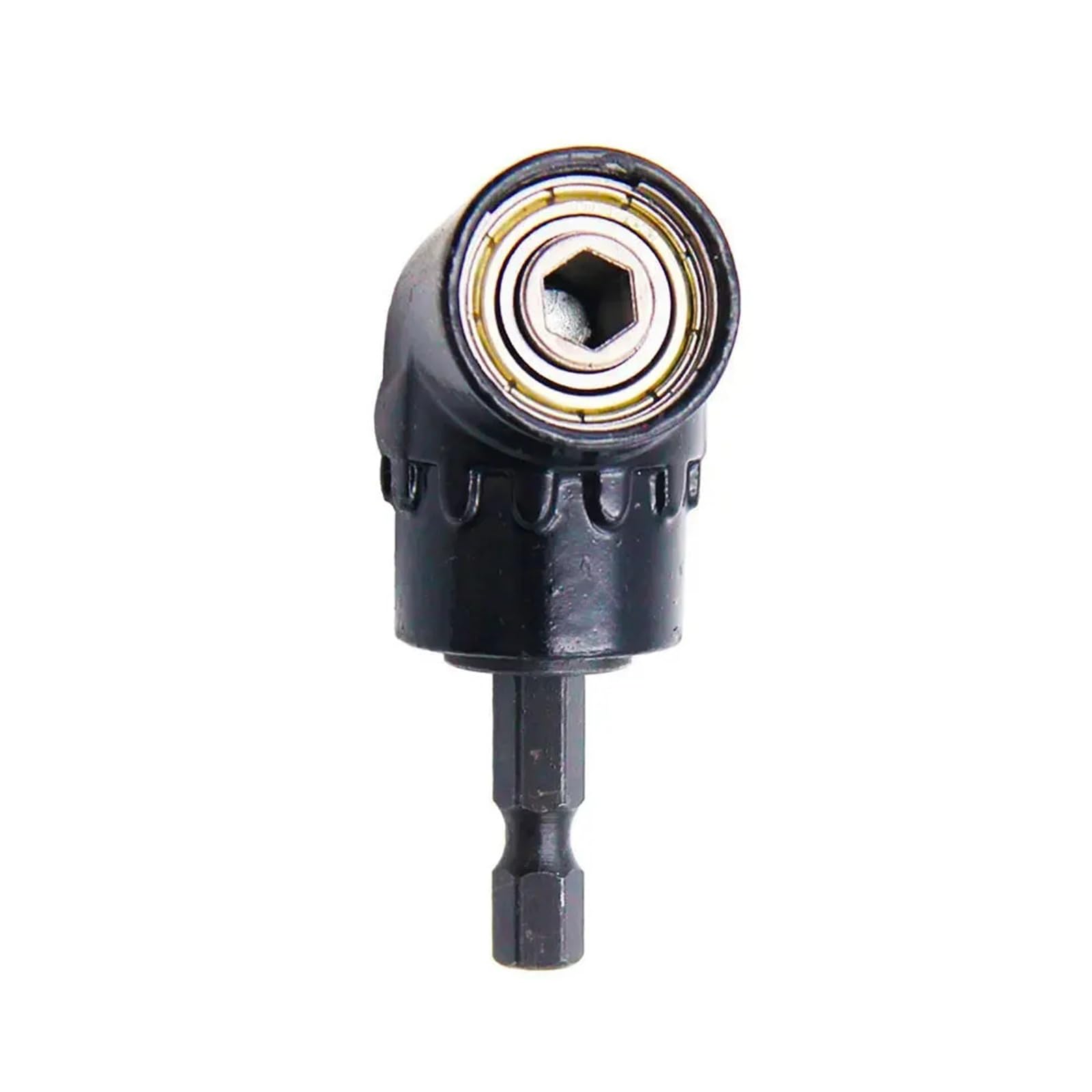 Adapter do uchwytu na wkrętak kątowy 105 stopni, regulowane końcówki, głowica do wkrętarki kątowej, 1 szt. (czarny)
