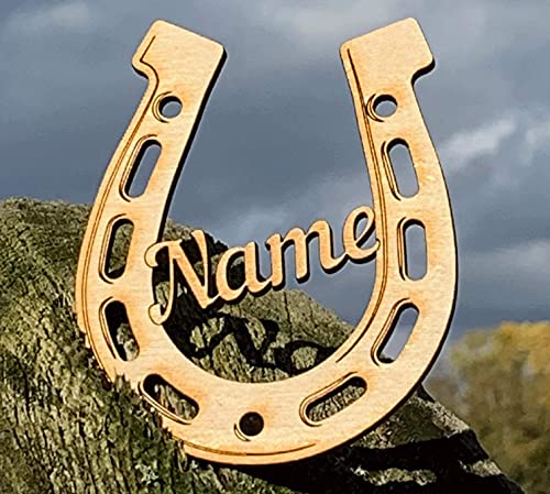jovalus Namensschild Kinderzimmer als Hufeisen aus Holz oder Acryl individuell personalisierbar für´s Kinderzimmer, Pferdebox oder als Erinnerung. Mit Namen vom Reiter oder dem Pferd