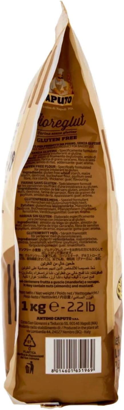Italian Gourmet Bundle 6 x 1 kg Farine Sans Gluten pour Pizza et Pain + Italian Gourmet Polpa 400 g, préparation spéciale sans gluten pour pâte à pizza et pain, mix farine gluten free