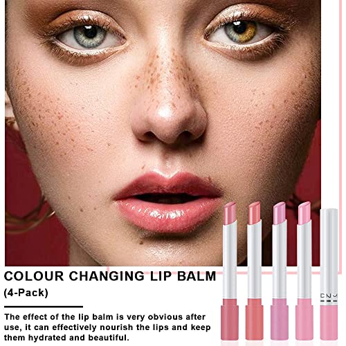 Bingbrush 4Pcs Color Changing Lipstick,Smoke Pipe Ph Mood Long Lasting Labiales Lip Care Moisturizer Lip Balm Korean Magic Lip Gloss Lip Tinted Stain Makeup Lipstick Set For Women #TOP3