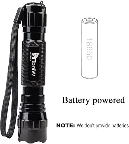 Miniatura 4 de WindFire WF-501B - Linterna táctica de alta potencia de 1200 lúmenes, 1 modo 3.7-18 V, antorcha de mano de alta potencia, resistente al agua,