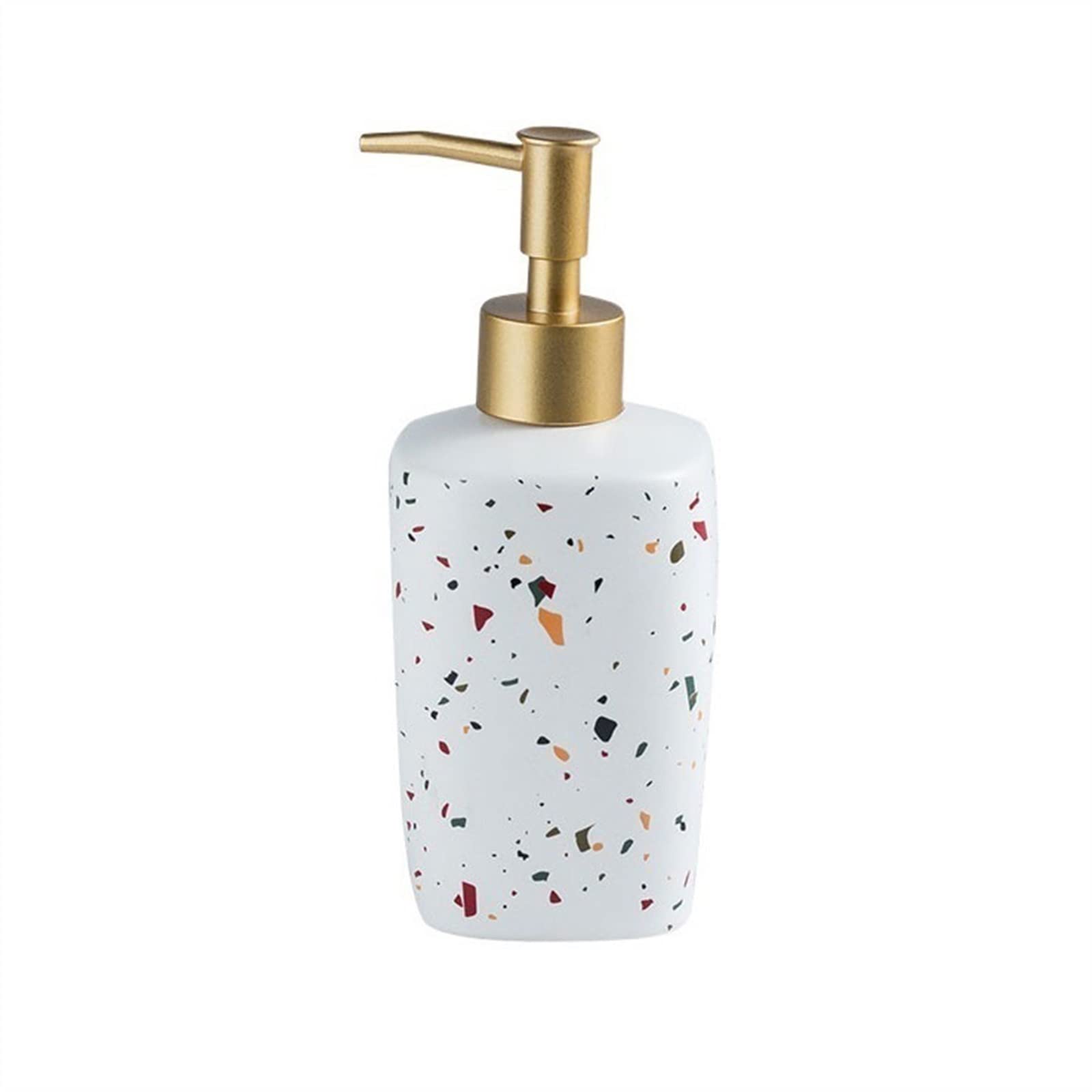 Dispensador de jabón para baño de 370 ml/380 ml/400 ml, Botella Dividida de cerámica, Gel de Ducha, loción con Bomba dosificadora para Cocina y Aseo (tamaño: Dorado).
