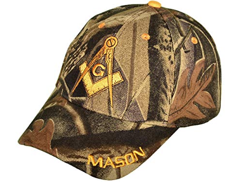Image of AborenCo Freemason Mason Lodge Symbol Adjustable 3D Embroidery Baseball Cap Hat