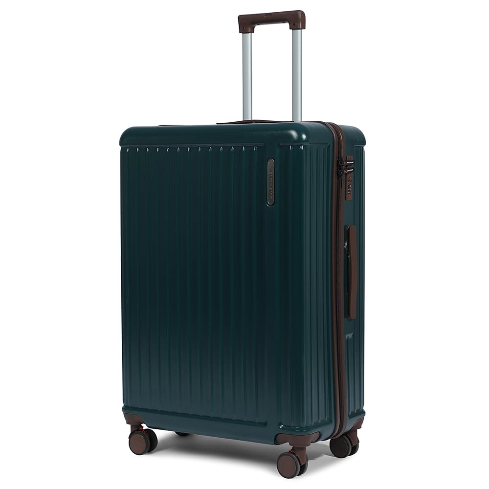 Travel Fun Medium Size Trolley Bag 66cm, Olive | Polycarbonate Hard Shell Suitcase for Travelling | Number Lock Airline Check-in Bag | 8 Wheel 360° Spinner | Travel Luggage for Men & Women