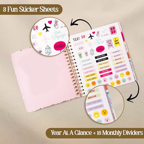 Votum 18-Month Day Large Planner, 2024-2025, Daily, Weekly & Monthly, January - June, Trust The Process - Appointment Book with 3 Sticker Sheets, Twin-Ring Binding, Notes Pages - School & Work Planner