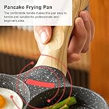 BEIJIALI Patelnia do Naleśników, Patelnia do Omletów Naleśnikowych Jajowar Silikonowa Aluminiowa Patelnia do Naleśników Nonstick z Wygodnym Uchwytem do Omletów Hamburger(3 Holes)