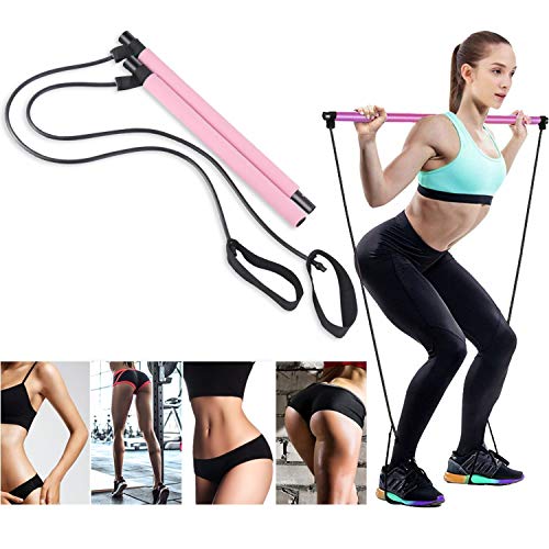 Artoflifer Exercise Resistance Band Yoga Pilates Bar Kit Portable Pilates Stick Muscle Toning
