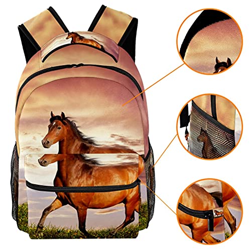 Mochila para portátil de caballo marrón con amplio espacio para viajes unisex 3
