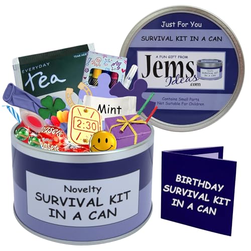 Kit di sopravvivenza in lattina per il compleanno Divertente regalo originale per amico, sorella, fratello, madre, padre, nipoti, zio, zia, cugini, nonna, nonno.