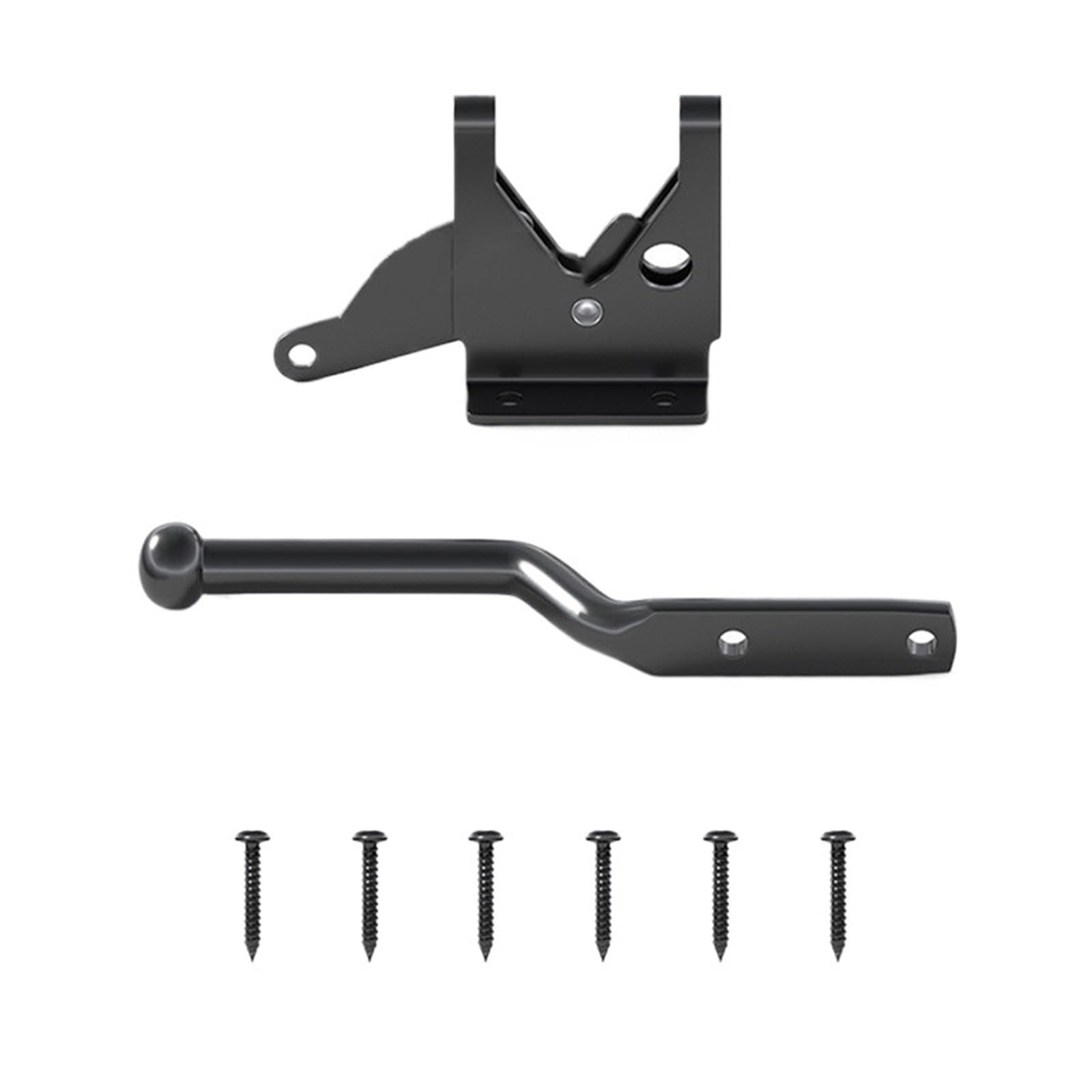 Lovssu Black 144Mm Garden Gate Latch Outdoor Wooden Fence Lock Set -Style Carbon Steel Gate Bolt Latch(Black 144Mm)