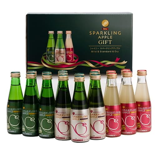 シャイニー アップルジュース 「スパークリングアップルギフト」 200ml(3種)
