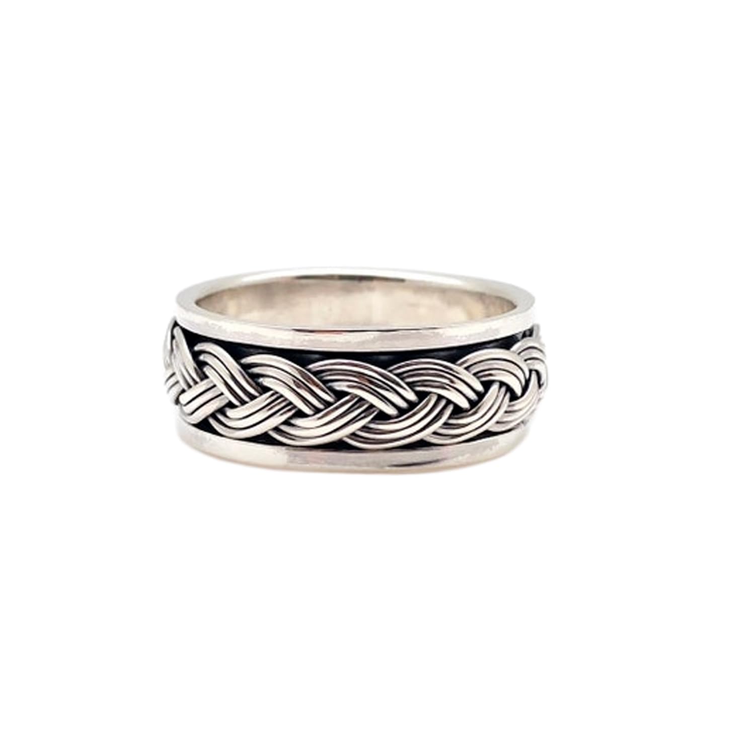 925 Sterling Silber Spinner Ring Unisex, minimalistisches Meditations-Fidget-Band, Meditation zur Angstlinderung, rotierender, gehämmerter Boho-Ring für Entspannung und Komfort | LK_SPV_T_0147