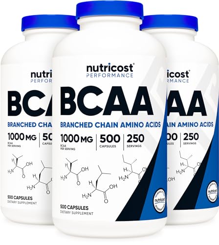 Nutricost BCAA Capsules 2:1:1 500mg, 500 Caps
