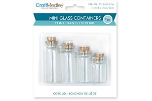 Mini Glass Bottles with Cork Lid from Craft Medley, Perfect for Storage...