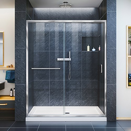 DreamLine Infinity-Z Semi-Frameless Sliding Shower Door - 56-60" W x 72" H