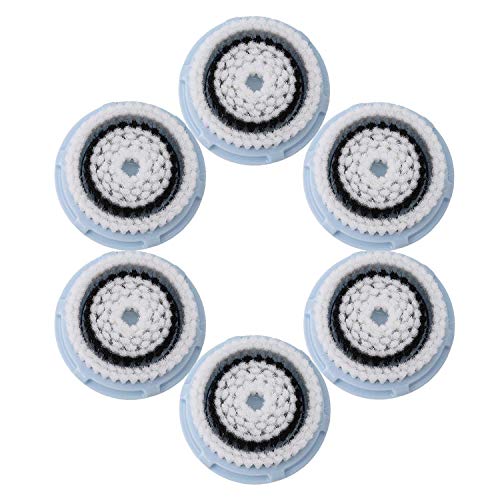 Facial Cleansing Brush Head Replacement, Facial Cleansing Brush Head, For Clogged and Enlarged Pores(6 Blue Sensitive)