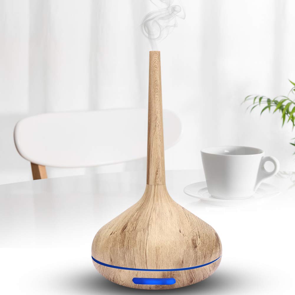 Diffusore per aromaterapia con olio essenziale di venature del legno, umidificatore a nebbia fredda con luce notturna a LED a 7 colori, silenziosa 0 a 25 dB, per camera letto,