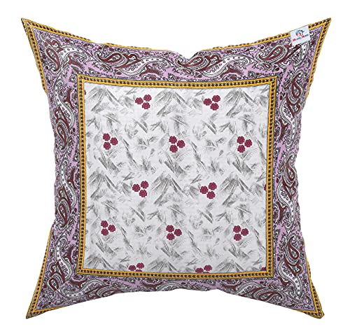 Image of Heart Home Flower Design Cotton Abstract Decorative Throw Pillow /Cushion Covers 16 inchx16 inch-Pack of 4 (Pink), Standard