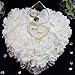 GOTOTOP Romantyczna róża ślubna poduszka na obrączkę, 24 x 25 cm Favor serce w kształcie obrączki ślubnej pudełko na pierścionek poduszka prezent pudełko na pierścionek dekoracja pudełka na biżuterię