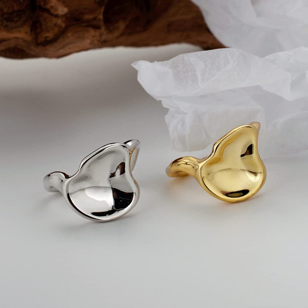 HGJH Anello in Argento Sterling 925,Anelli Regolabili per Donna Grosso Argento Sterling 925 Lucido Minimalista Anelli di Eternità FEDI Nuziali Anelli di Promessa per Ragazze Signore