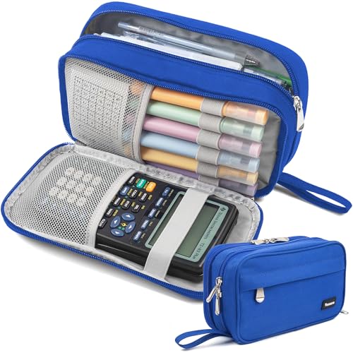 Image of Pencil Case Big Capacity Pen Pouch Large Storage Holder Marker Pen Bag Durable 3 Compartment School Office Desk Organizer Portable Cute Zipper Stationery for Kids Teen Student Boys Girls Adults