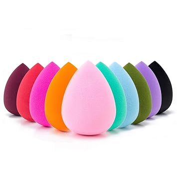 RECTYO GALLERY 8 PCS Makeup Sponge 8 Pcs Cosmetics Beauty Blender Latex Free and Vegan Puffs for Foundation,Liquid, Cream, and Powder with Sponge Holder Box (MULTICOLOR)