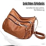 Kleine Handy Umhängetasche Damen Handytasche zum Umhängen Leder Crossbody Bag mit Breiter Gurt für iPhone Samsung Huawei – Bild 4
