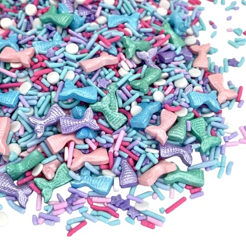 Image of Sprinkles | Mermaid Sprinkles | 4 oz | Cupcake Sprinkles | Cake Sprinkles | Purple and Teal Sprinkles | Manvscakes