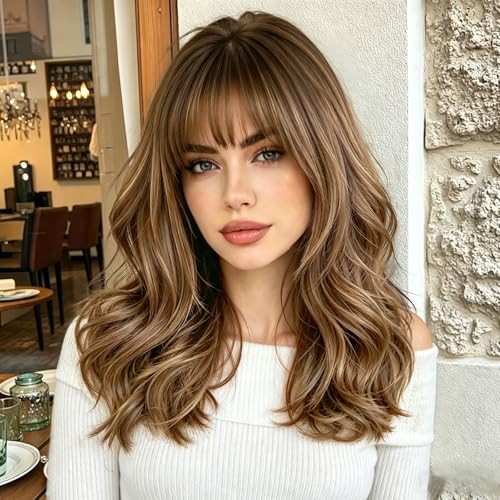 Cisyia Wig with Bangs for Women Layered Hairstyle 4x4 Realistic Scalp...