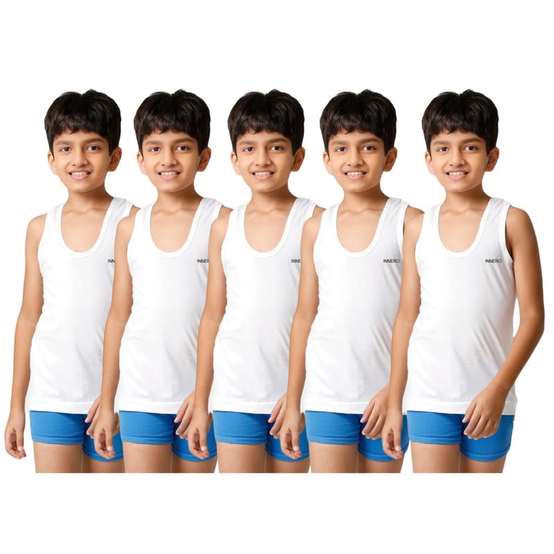 Image of INNERO Kids Vest, 100% Cotton Sleeveless Vest For Boys & Girls Innerwear