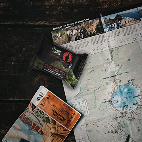 Black Unscented Camouflage Wet Wipes - Combat Wipes Commando - Thick, Biodegradable, Heavy Duty Cleansing Cloths For Camping, Military, Hunting & Backpacking W/Aloe & Vitamin E (1 Pack, 25 Wipes) #TOP6