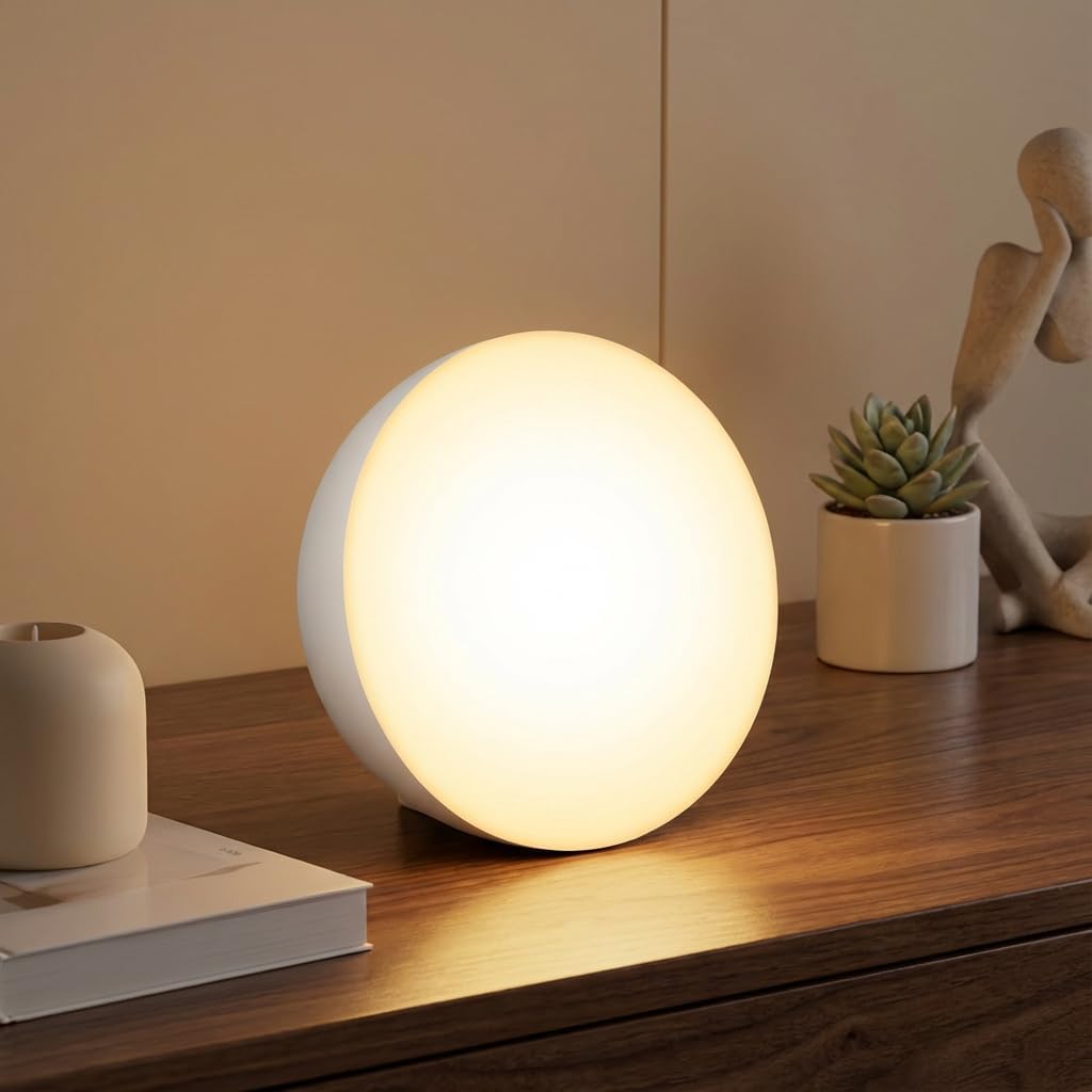SEENSINY Gravity Sensor Cordless Table Lamp - 2700K Warm Light Rechargeable 2200mAh Battery Operated, Portable Mini Night Light for Nursery/Camping,No Button Tilt to Light, Bedroom/Outdoor/Gift